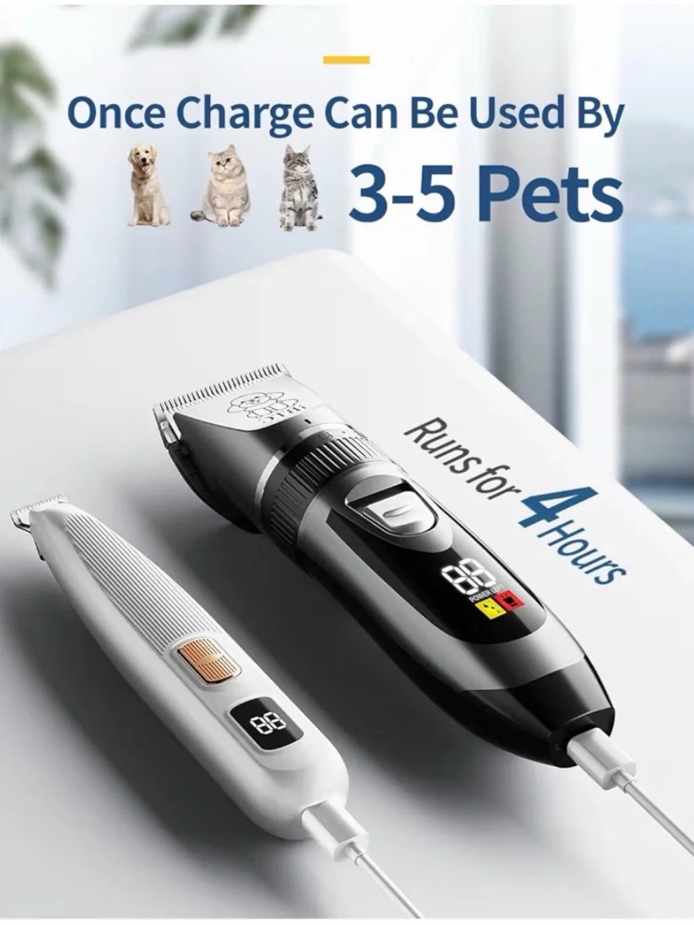 Papmini Pet Grooming Clippers Kit in Black & White -  BB2